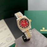 Rolex Datejust 31mm Red Dial 316L Steel Two-tone Gold Jubilee Bracelet Diamond Markers Lady Watch